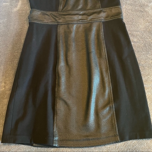 BCBGMaxAzria Black Sleeveless Dress With Faux Leather Detail, Size Medium - Picture 5 of 10